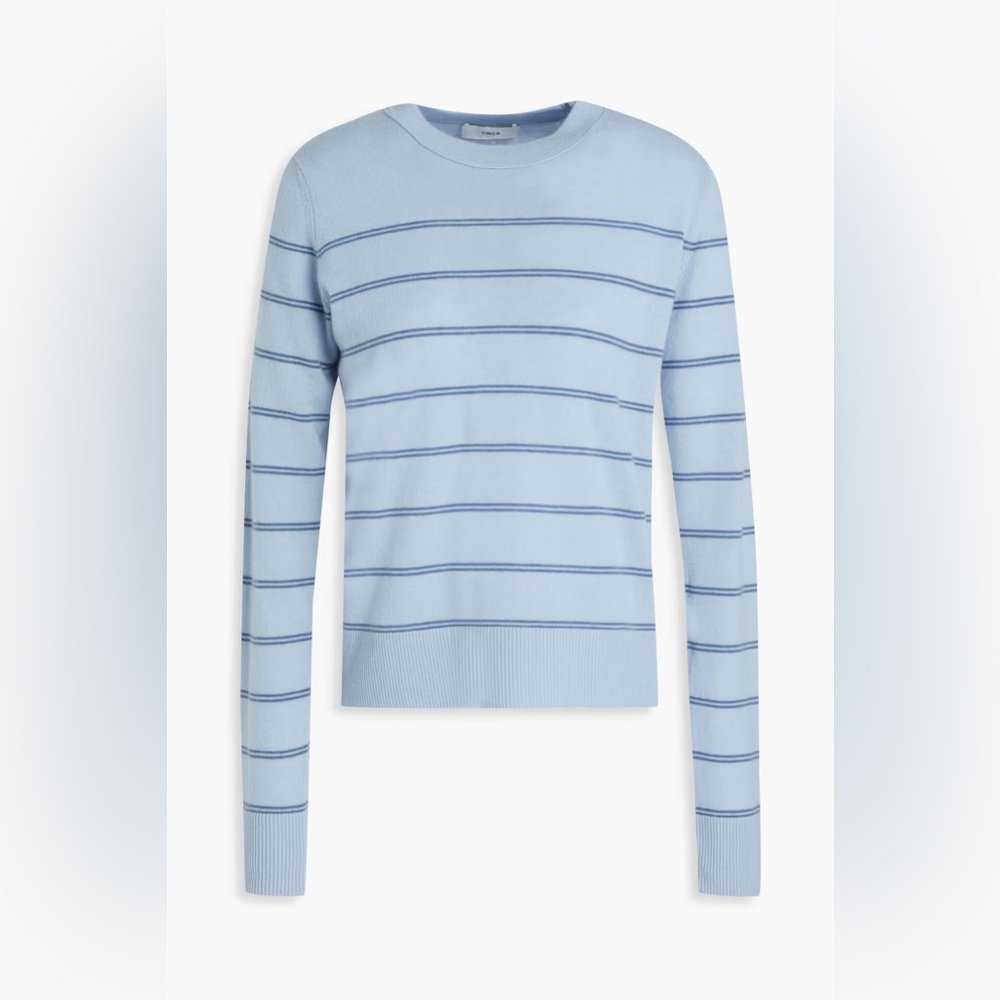 Vince Striped Crewneck Cashmere Sweater
